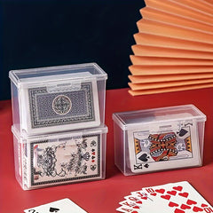 Clear Playing Card Box Deck Case Two Poker Images NO Cards Christmas Gift