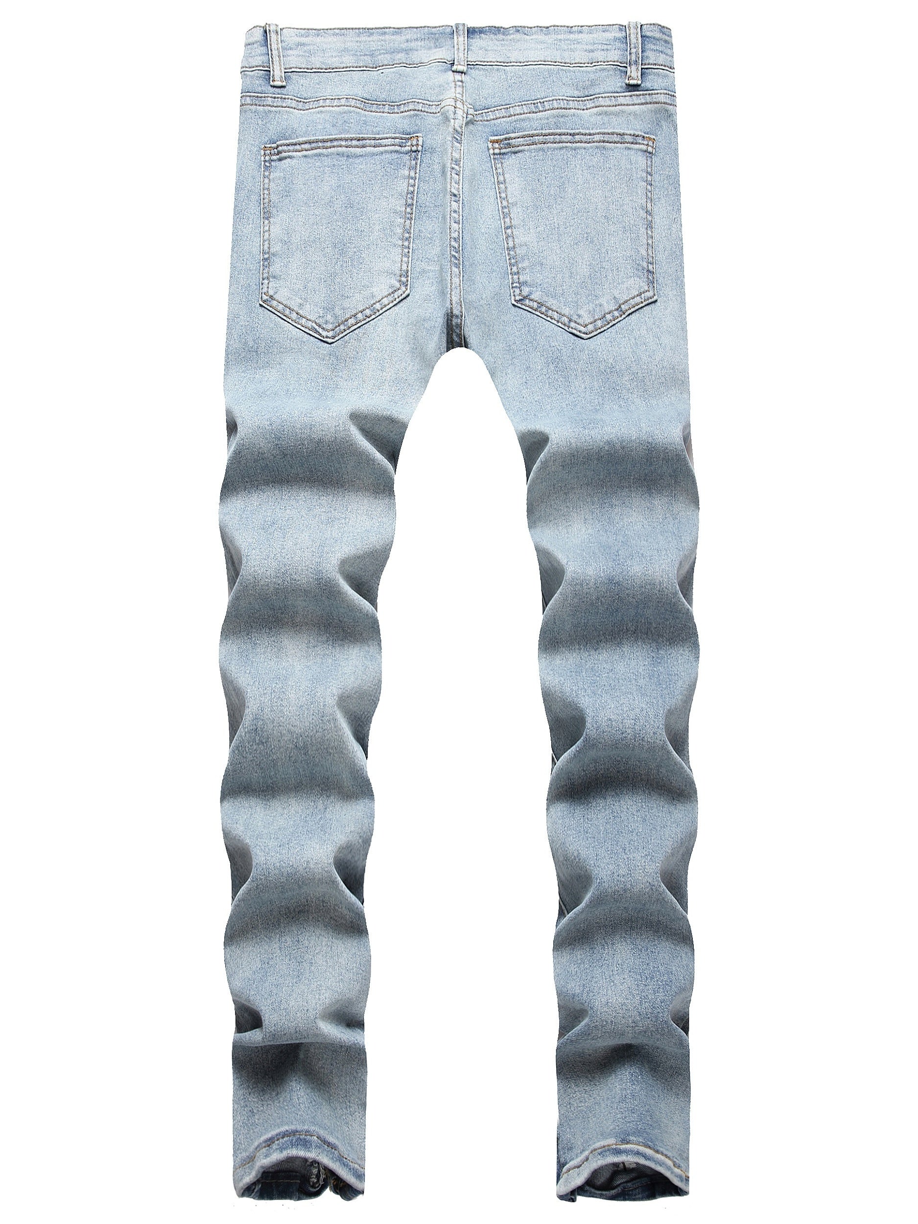 Men's Slim Fit Ripped Jeans Distressed Denim Pants