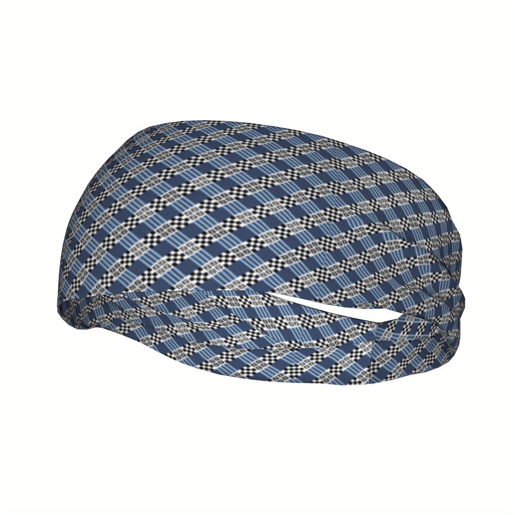 Check Plaid Breathable Headband for Sport & Casual Outfits