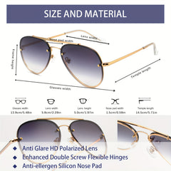 Men's Polarized Aviator Sunglasses UV400 Eye Protection with Glasses Bag