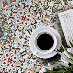 9pcs Moroccan Print Waterproof Decal Vinyl Easy To Stick