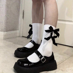 Girls Bowknot Stockings Crew Socks
