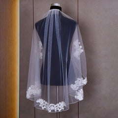 Short Bridal Veil Lace Maturity Holiday Parties Wedding