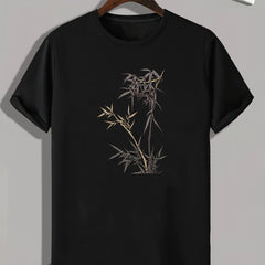 Bamboo Print Men's Graphic T-shirt Casual Tee For Summer