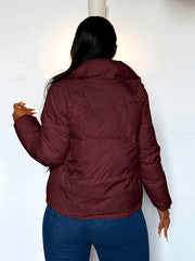 Warm Puffer Jacket Stand Collar Women's Clothing
