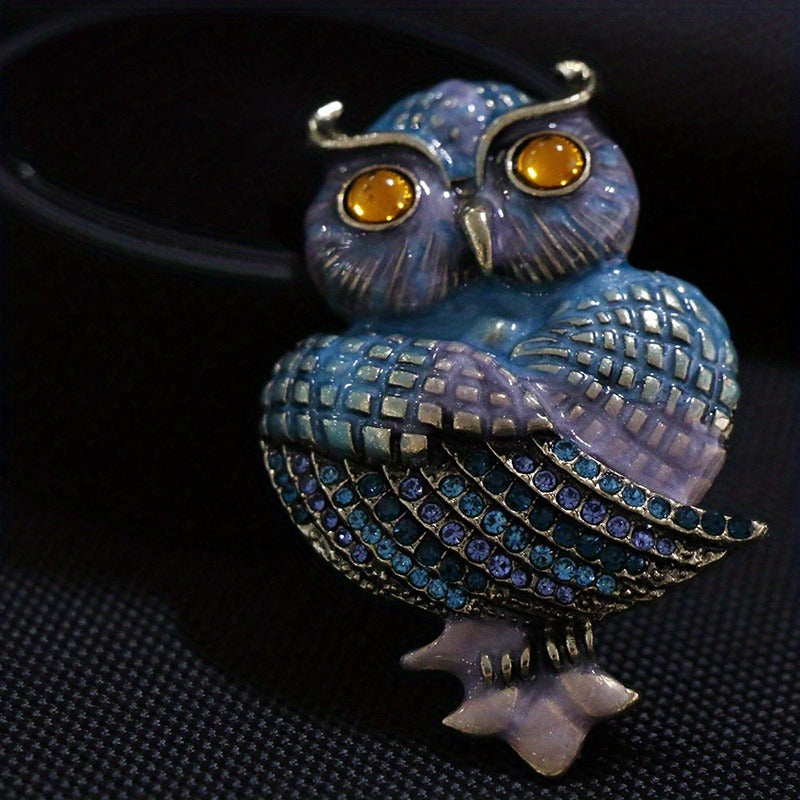 Enamel Owl Clip Vintage Men's Clothing Accessory
