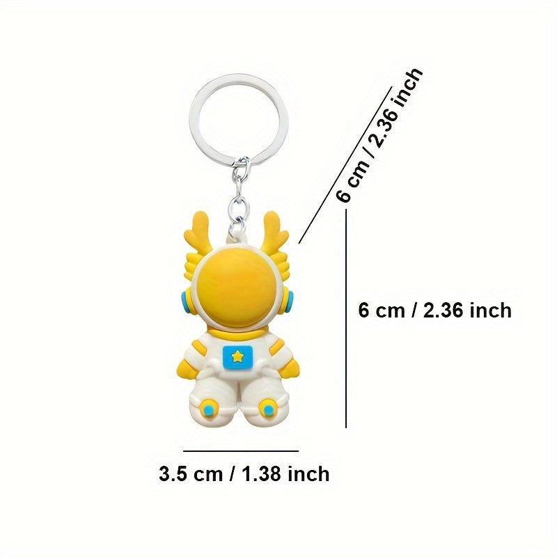 3D Space Dragon Keychain PVC Zodiac Dragon Keychain Keyring Gift For Men Women
