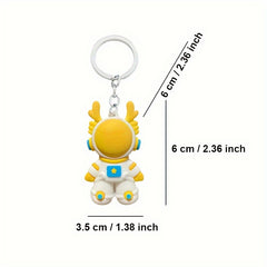 3D Space Dragon Keychain PVC Zodiac Dragon Keychain Keyring Gift For Men Women