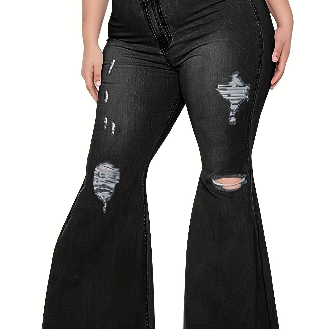 Women's Flared Leg Jeans with Fringe Trim