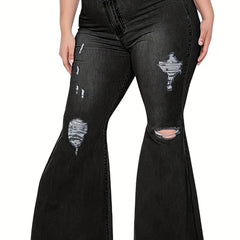 Women's Flared Leg Jeans with Fringe Trim