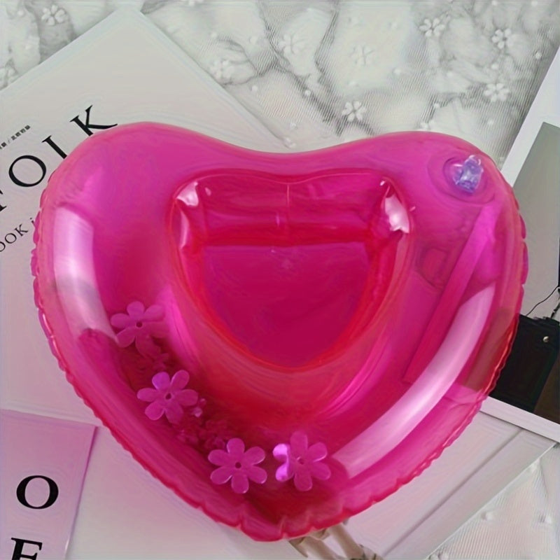 12pcs HeartShaped Inflatable Pool Coasters PVC Floating Drink Holders