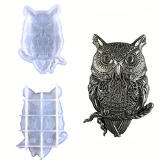 3D Owl Silicone Mold Large Animals Statue Epoxy Mould