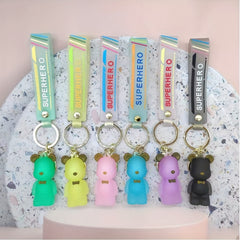 Crystal Bow Tie Bear Keychain Transparent Bear Keychain Bag Pendant