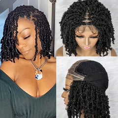 Short Bob Twist Braided Wig with Double Lace Front and Baby Hair