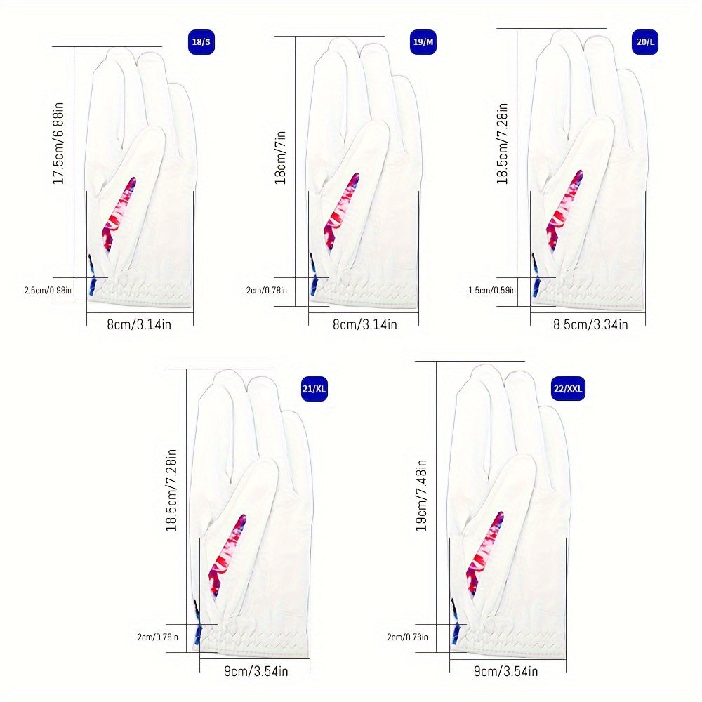 Women's Golf Gloves Flower Print Non-Slip Athletic Gloves