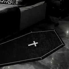 1pc Cross Pattern Gothic Halloween Bedside Blanket Carpet