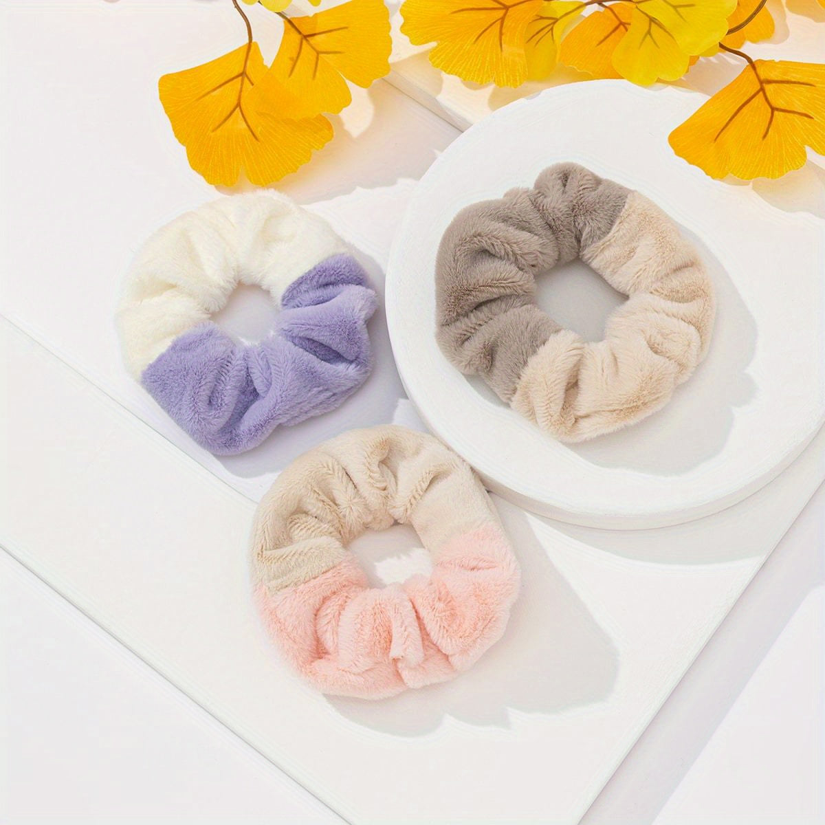 3pcs Plush Hair Tie Bands for Girls