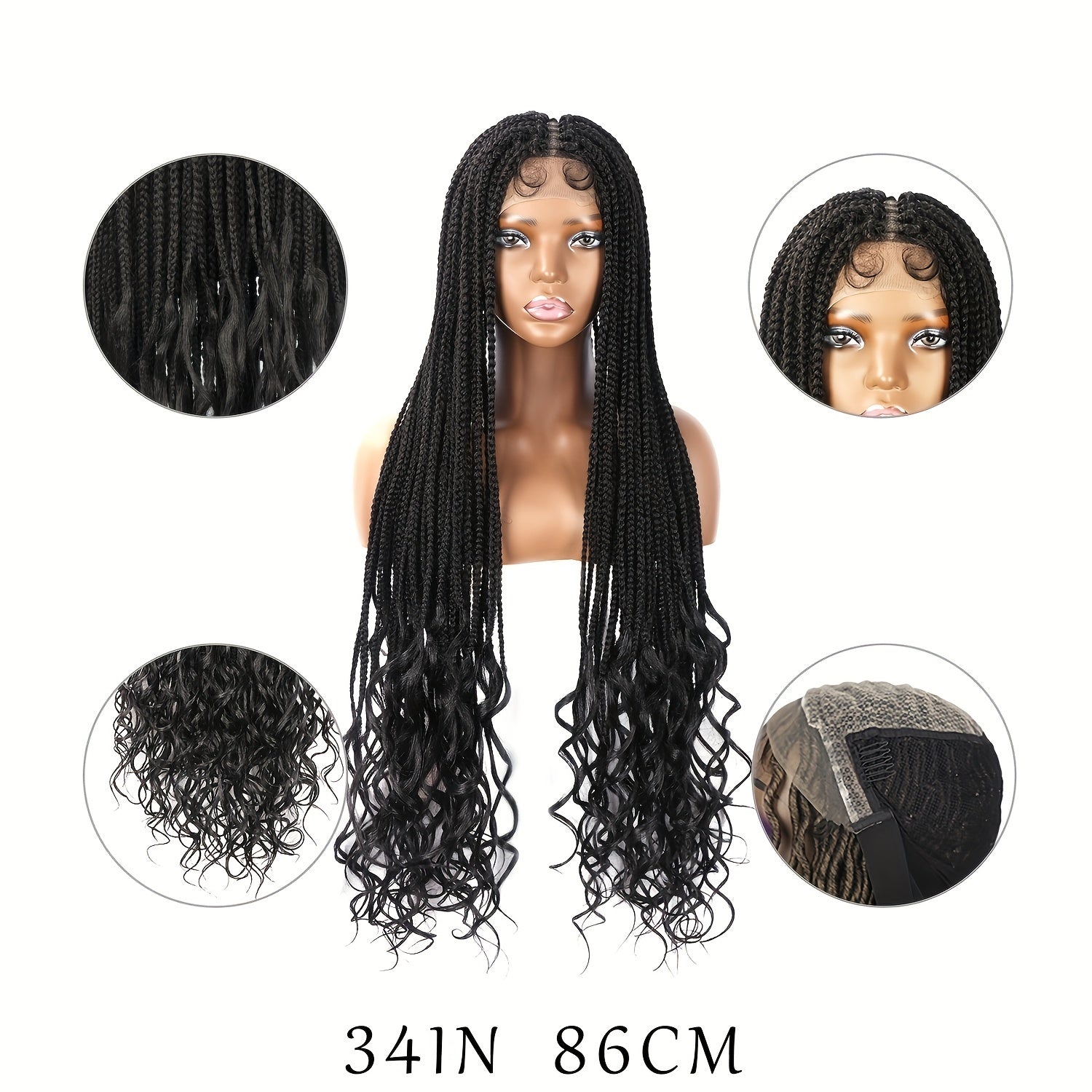 86 36 Cm Full Lace Frontal Knotless Box Braids Wig