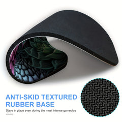 Stylish Succulent Plant Round Mouse Pad Non Slip Rubber Base Small Size