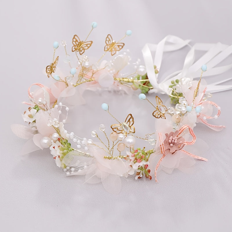 Sweet Butterfly Flower Headband For Flower Girl
