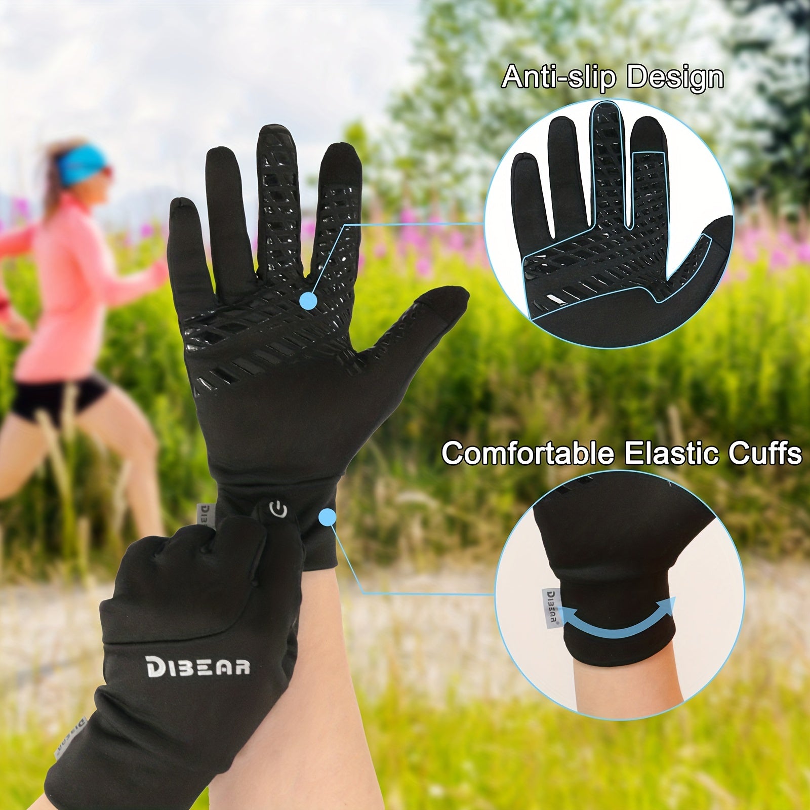Touch Screen Outdoor Sports Gloves Full Finger Warm Keeping Fitness Gloves