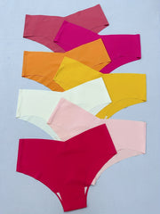 7pcs Seamless Solid Briefs Stretchy Intimates Panties Women's Lingerie