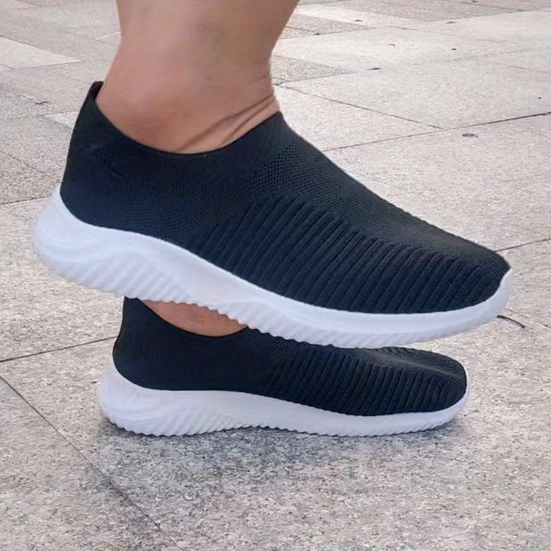 Men's Breathable Mesh Knitted Slip On Shoes for Walking Jogging