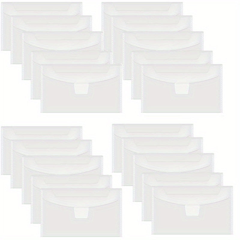 20pcs Clear Seal Stamp & Mold Organizer Bag Reusable Plastic Storage Bag
