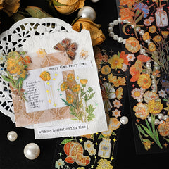12 Sheets Plant Flower Waterproof Stickers for Craft Scrapbooking Journaling