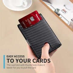 RFID Men's Carbon Fiber Wallet Anti Theft Shielding