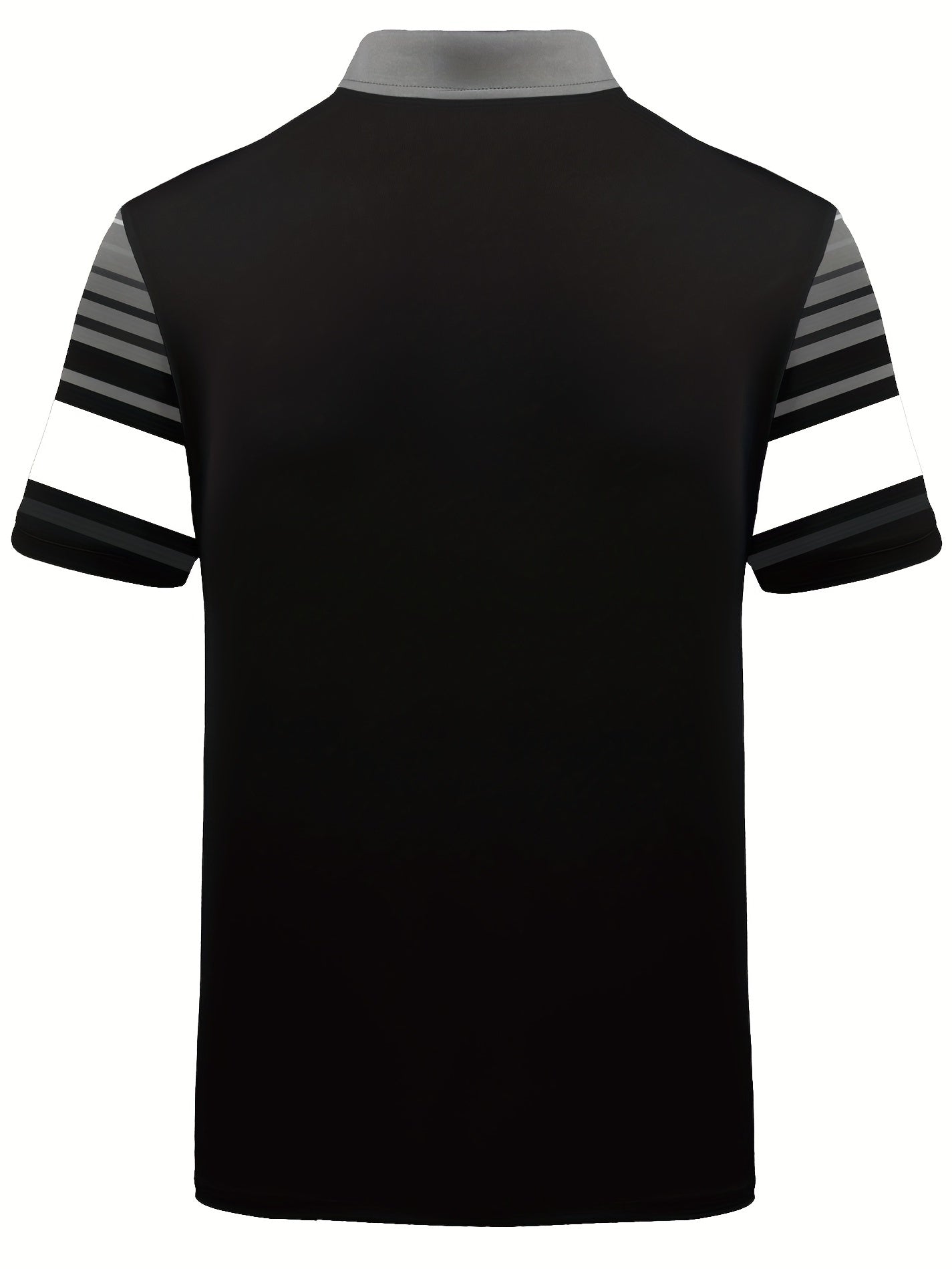 Men's Striped Casual Golf Shirt Short Sleeve Button Down Top