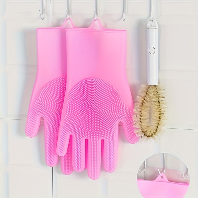 Kitchen Silicone Dishwashing Gloves Waterproof Insulation Magic Gloves
