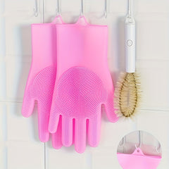 Kitchen Silicone Dishwashing Gloves Waterproof Insulation Magic Gloves