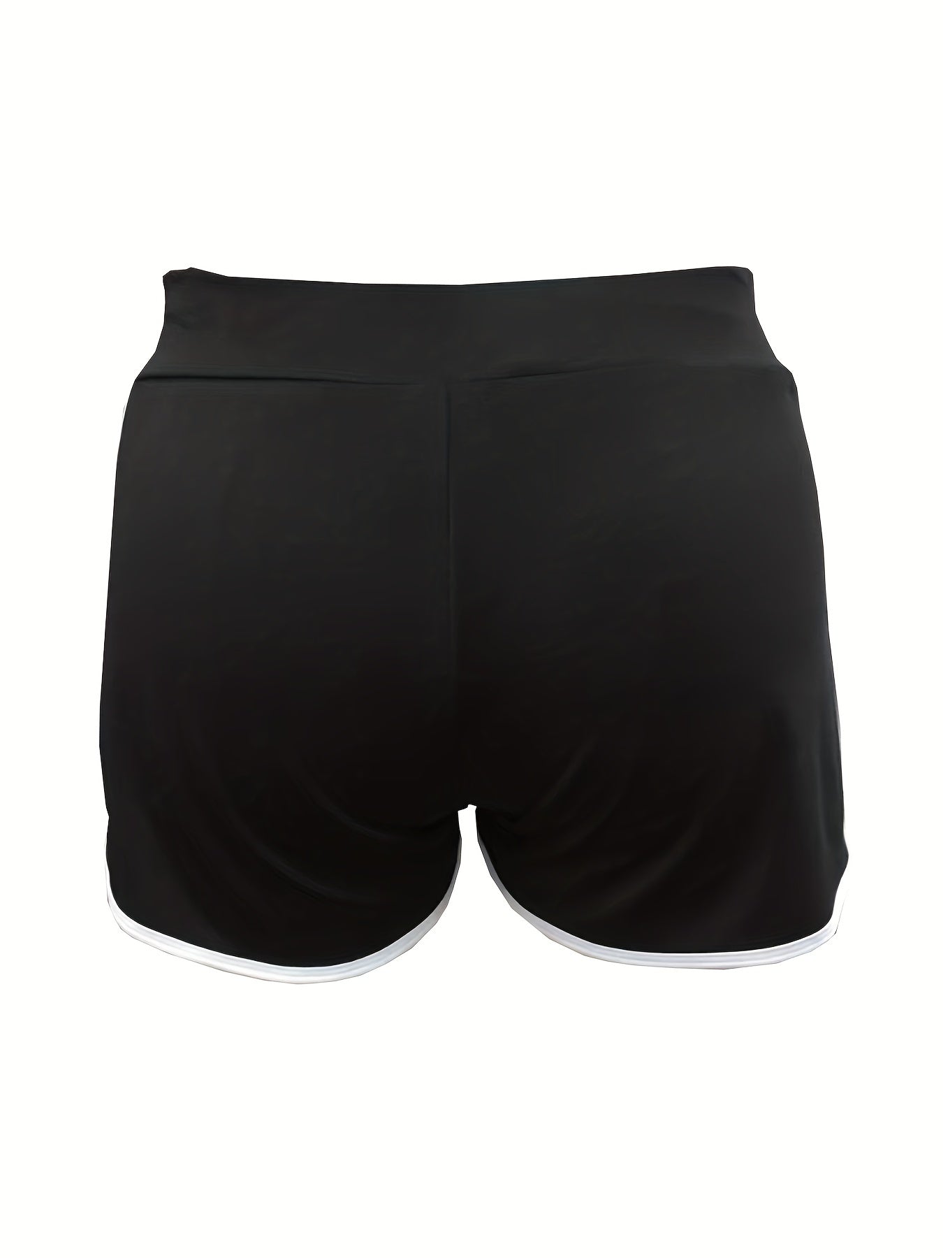 Sports Shorts Women's Plus Contrast Trim High Waist