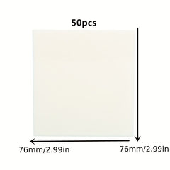 50PCS Transparent Sticky Notes Set Clear Self Stick Notes Waterproof Memo Pads