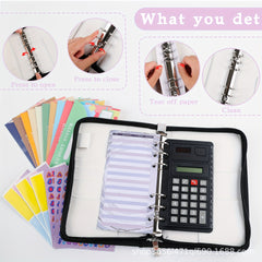 Zipper Budget Binder with Cash Envelopes and Planner A6