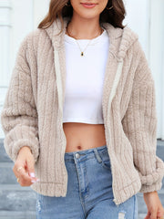 Women's Winter Thermal Coat Solid Long Sleeve Jacket