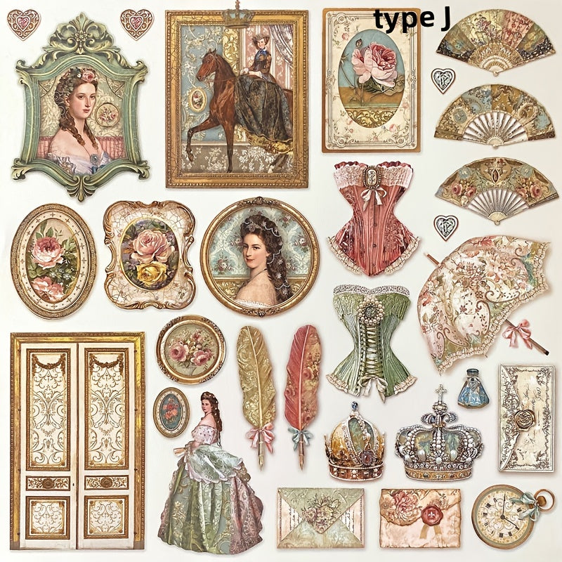 Vintage Palace Style Junk Journal Sticker Scrapbooking Stickers
