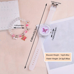 Butterfly LED Light Up Quartz Wrist Watches Silicone Strap Non Waterproof