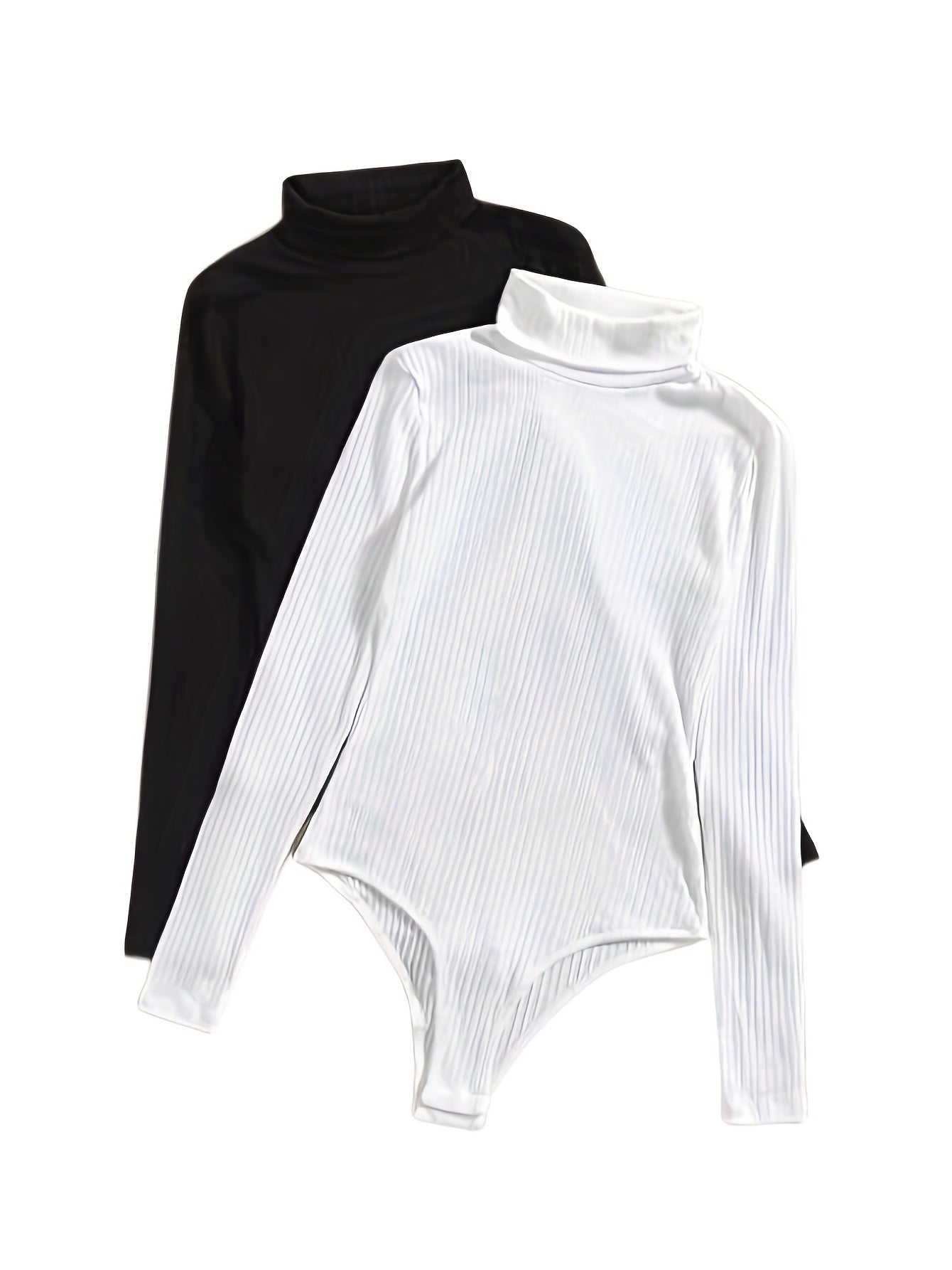 Slim Bodysuit 2 Pack Turtle Neck Long Sleeve Bodysuit