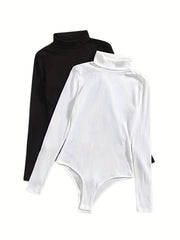 Slim Bodysuit 2 Pack Turtle Neck Long Sleeve Bodysuit