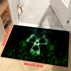 Nuclear Skeleton Halloween Rug Non-slip Resistant Machine Washable