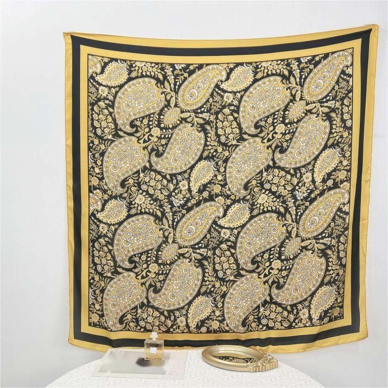 Floral Print Silk Square Scarf Bandana for Women