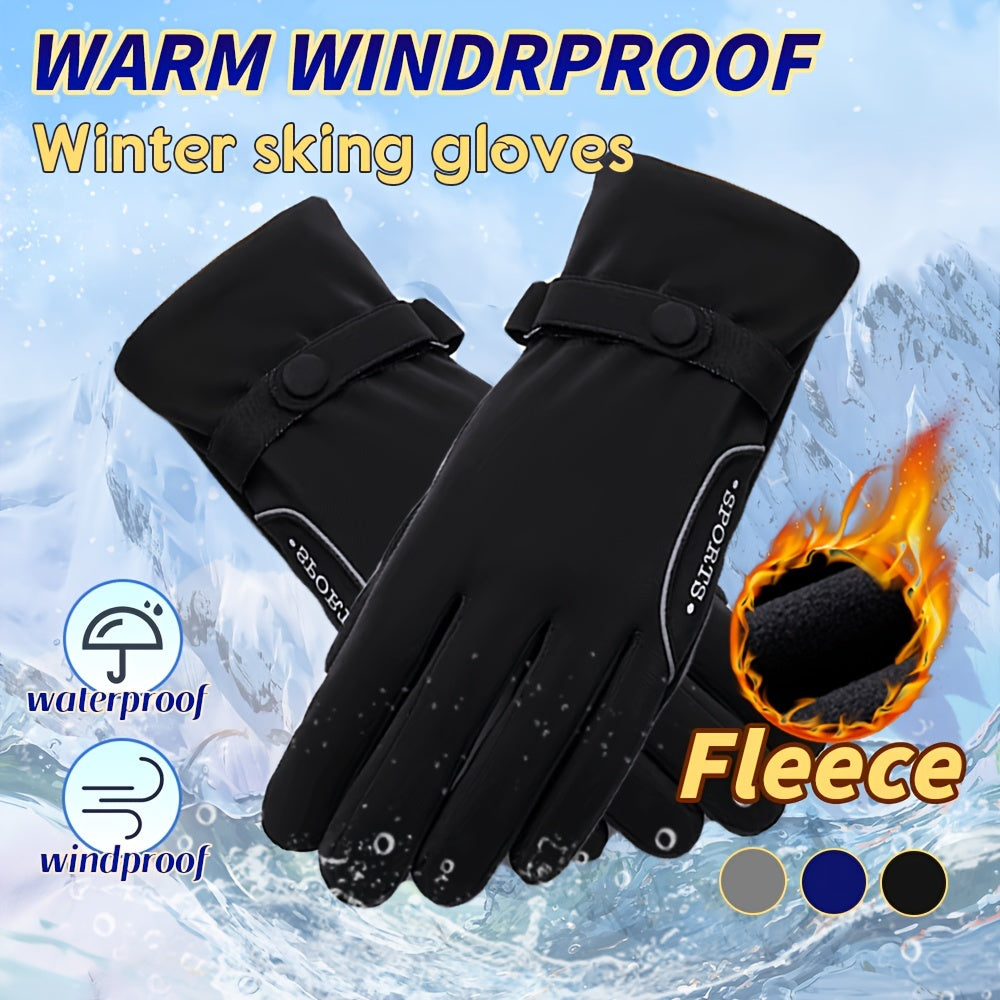 Winter Outdoor Gloves Windproof Waterproof With Adjustable Buckle
