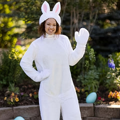 Easter Bunny Costume Soft Rabbit Pink Ears & Fluffy Tail