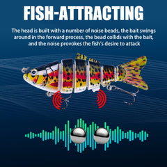3pcs 6 segment Fishing Lure Jointed Bionic Bait
