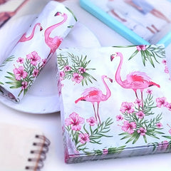 20pcs Pink Flamingo Napkins Disposable Paper Towel Summer Party Supplies