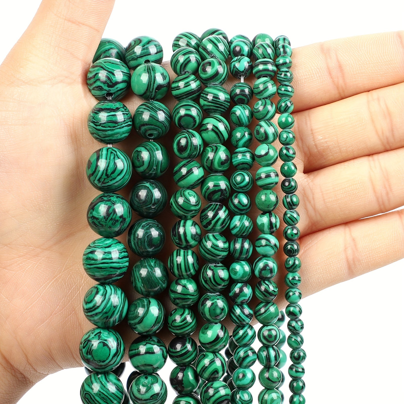 Malachite Stone Beads for DIY Jewelry Making 4-12 MM
