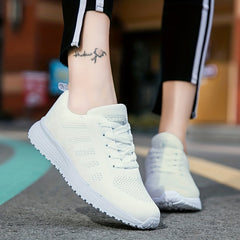 Thick Sole Shock Absorption Sneakers Lightweight Mesh Breathable Running Shoes
