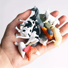 12 Colorful PVC Farm Animal Models - Variety Farm Animal Figures